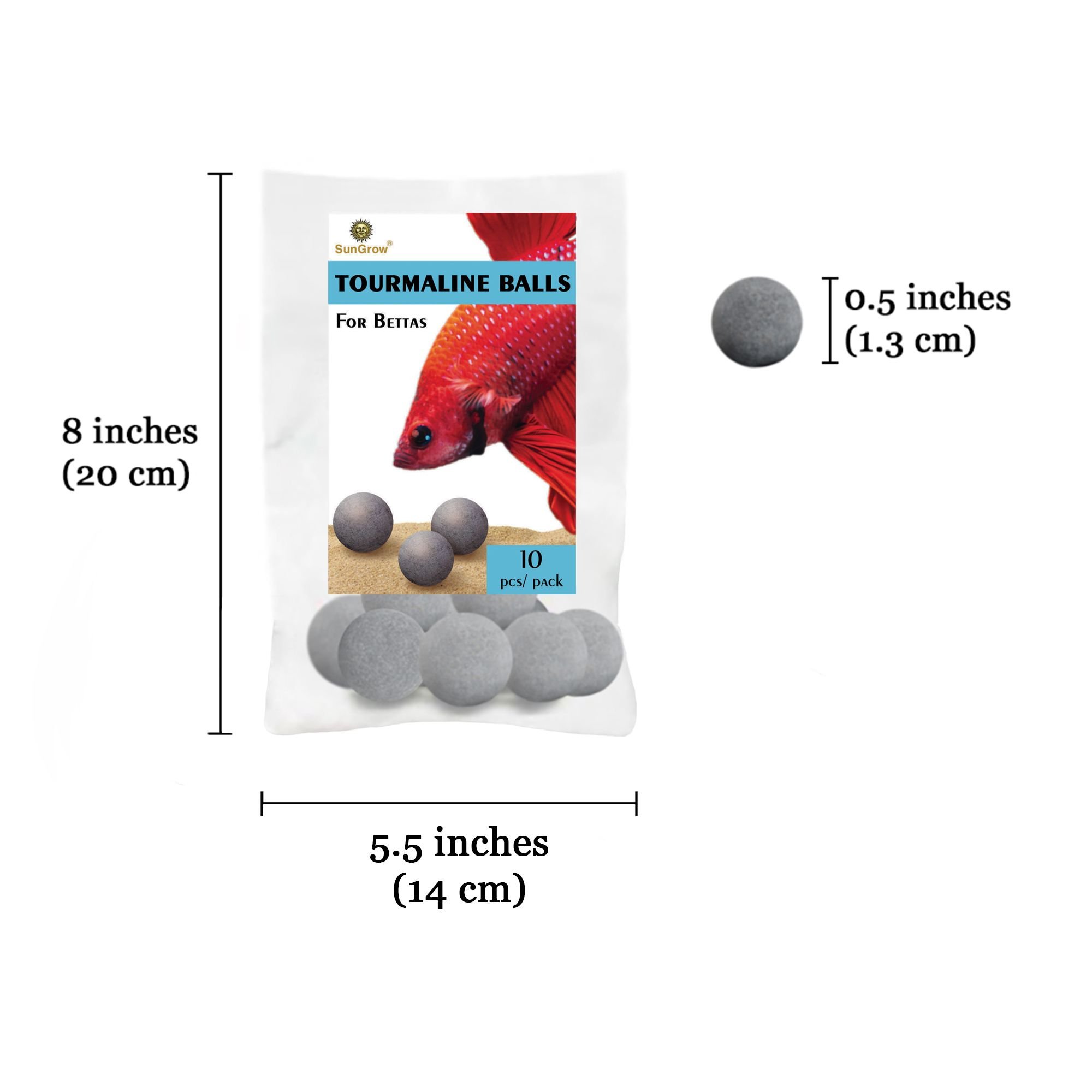 SunGrow Water Conditioner Balls for Betta, Tropical Fish Tank Decorations & Aquarium Water Enhancers, 10 count