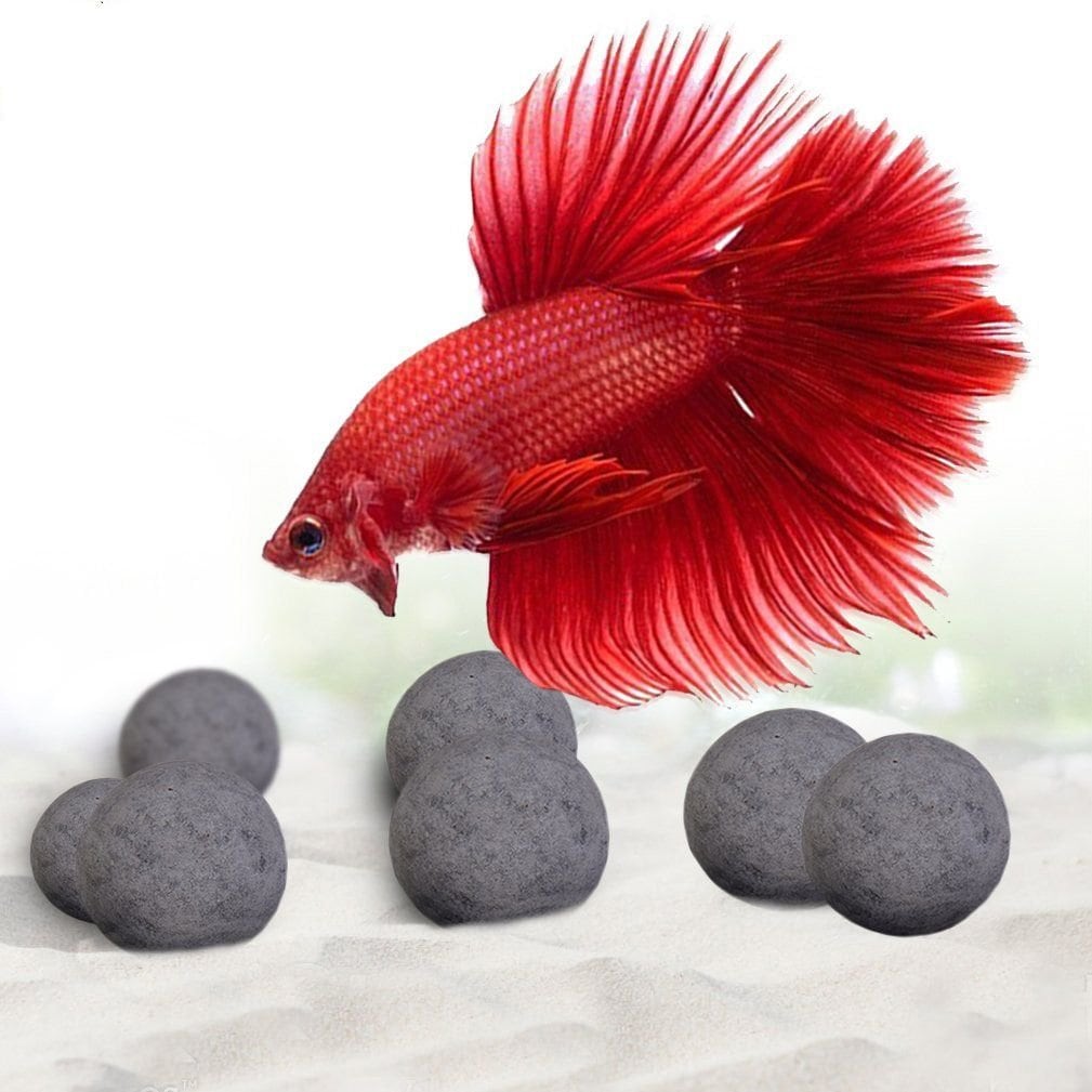 SunGrow Water Conditioner Balls for Betta, Tropical Fish Tank Decorations & Aquarium Water Enhancers, 10 count
