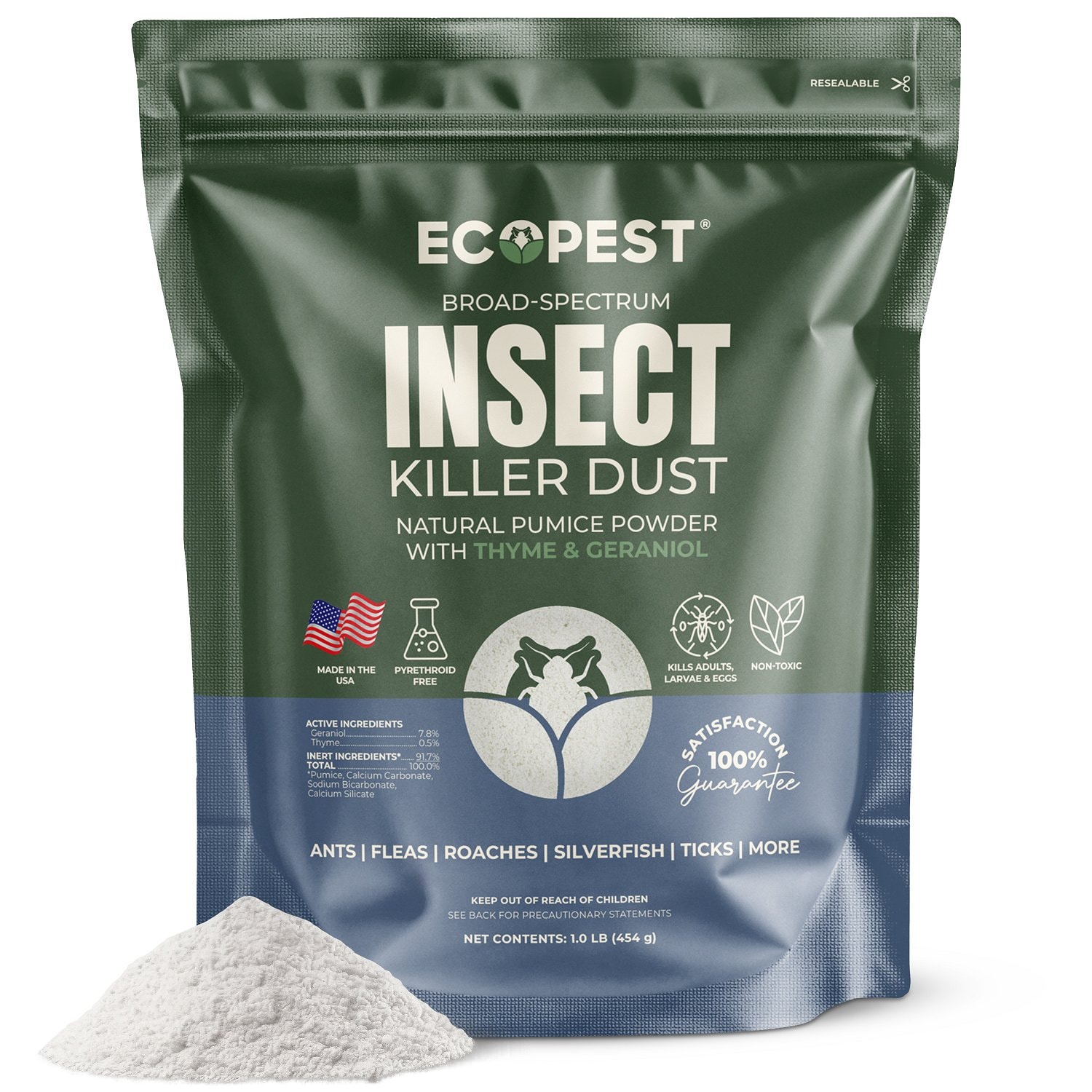 ECOPEST Broad-Spectrum Insect Killer Dust Dog & Cat Flea & Tick Powder, 1-lb bag