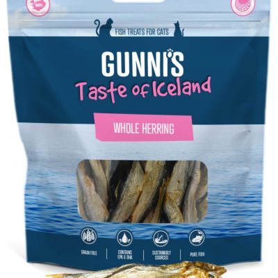 Gunnis Taste of Iceland Whole Herring Dehydrated Cat Treats, 1.5-oz bag