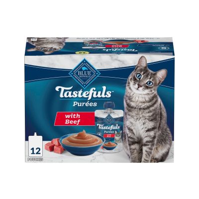 Blue Buffalo Tastefuls Purées Beef Adult Cat Food Complement, 3-oz pouch, 12 count