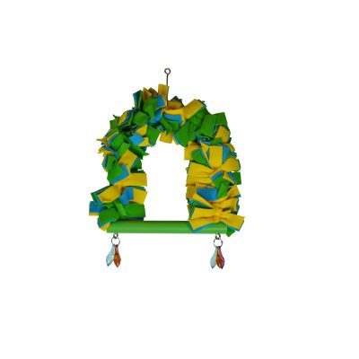 Happy Beaks by A&E Cage Company Fleece Snuggle Swing Bird Toy, Medium, Multicolor