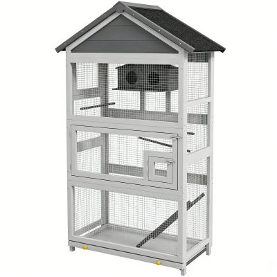 Little Pals 67.3-in Spacious Outdoor Bird Cage, Black/Grey, 40.70-lb