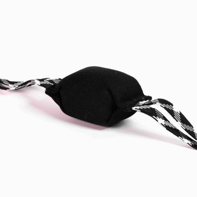 Angel Evolution Oval 2 Handle Tough Rope Tug Dog Toy, Black, 8 x 4-in