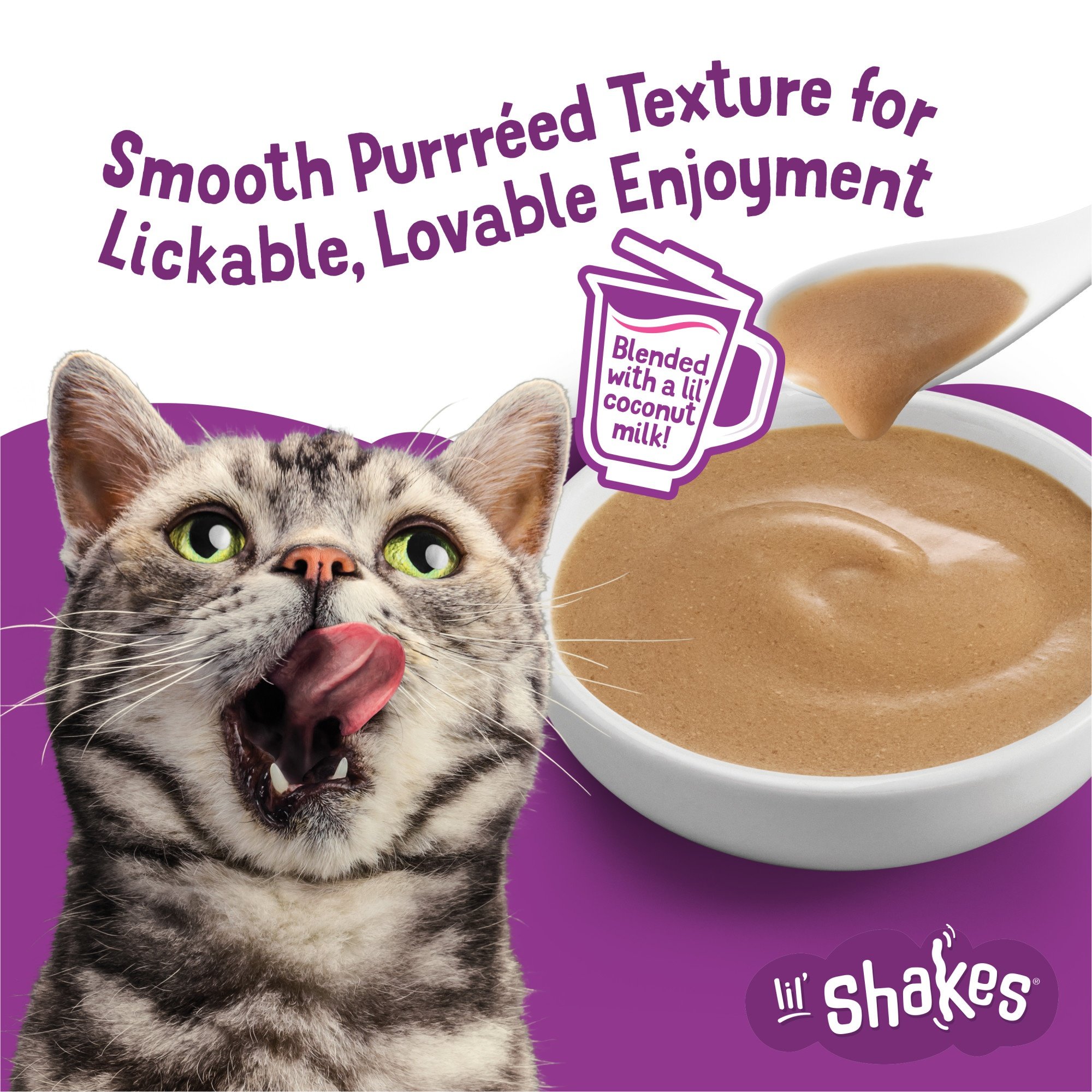 Friskies Pureed Topper Lil Shakes with Scrumptious Salmon Cat Food, 1.55-oz pouch, case of 16