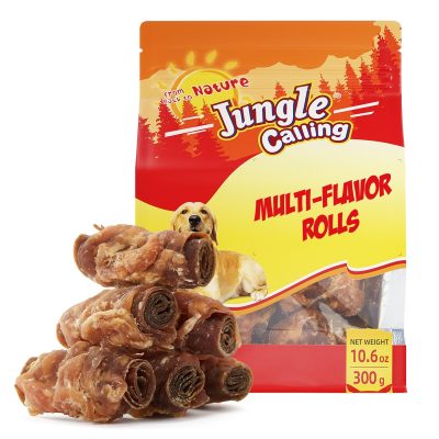 Jungle Calling Multi-Flavor Rolls High Protein Grain & Rawhide-Free Soft & Chewy Dog Treats, 10.6-oz bag