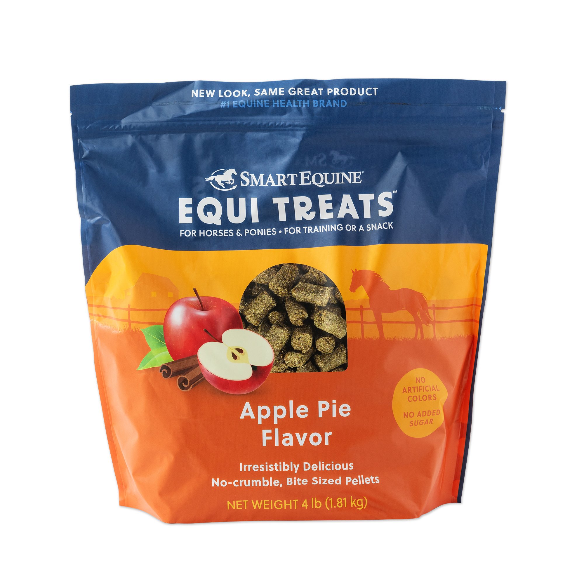 SmartPak Equi Treats Bite Sized Apple Pie Pellets Supplement for Horses, 4-lb bag