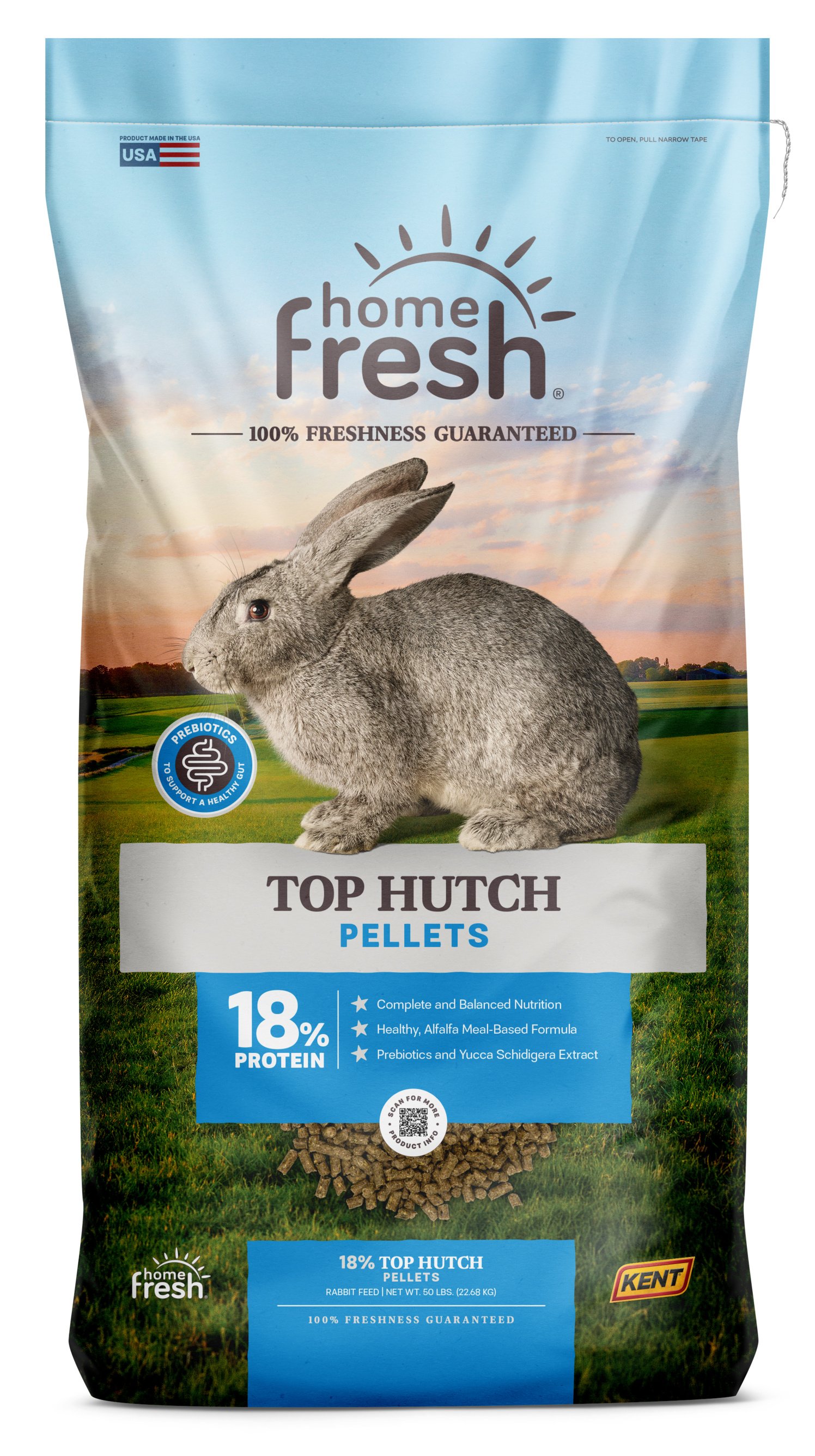 KENT Home Fresh Top Hutch 18 Pellet Small Animal Food, 50-lb bag
