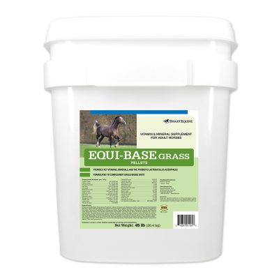 SmartPak Equi-Base Grass Pellets Supplement for Horses, 45-lb bucket