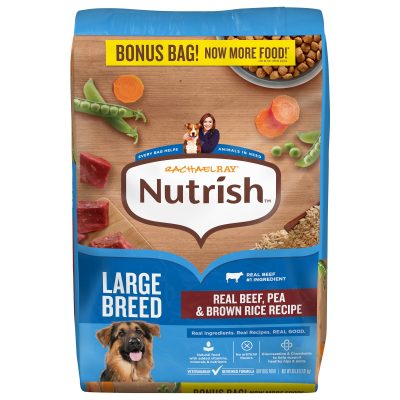 Rachael Ray Nutrish Real Beef, Pea & Brown Rice Recipe Dry Large Breed Dog Food, 30-lb bag