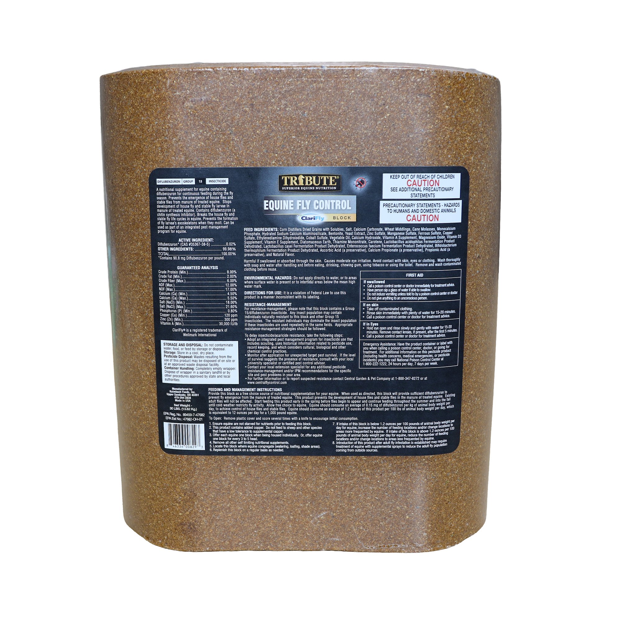 Tribute Equine Nutrition Equine Fly Control Block Horse Supplement, 30-lb block