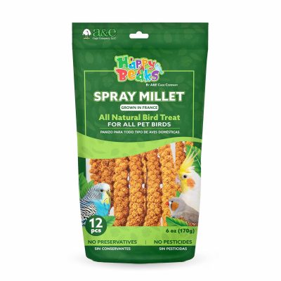 A&E Cage Company Prepackaged Seed Blends French Millet Spray Bird Treats, 6-oz bag, 12 count
