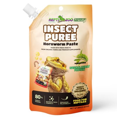 REPTI ZOO Farm-Raised Insect Puree, Hornworm Paste Crested Gecko Wet Food, 2.82-oz pouch