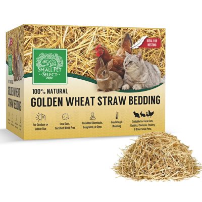 Small Pet Select Golden Wheat Straw Natural Plant Material Eco-Friendly Litter with Odor Control for Rabbit, Hamster Bedding, 8-lb box
