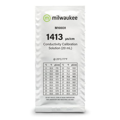 Milwaukee Instruments 1413 µS/cm Conductivity Calibration Solution Sachets Aquarium Water Test Kit, 20-ml, 25 count