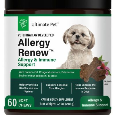 Ultimate Pet Nutrition Renew Allergy Relief Beef Flavored Soft Chew Supplement for Dogs, 7.4-oz, 60 count
