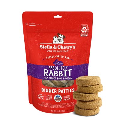 Stella & Chewy's Absolutely Rabbit Dinner Patties Freeze-Dried Raw Dog Food, 5.5-oz bag