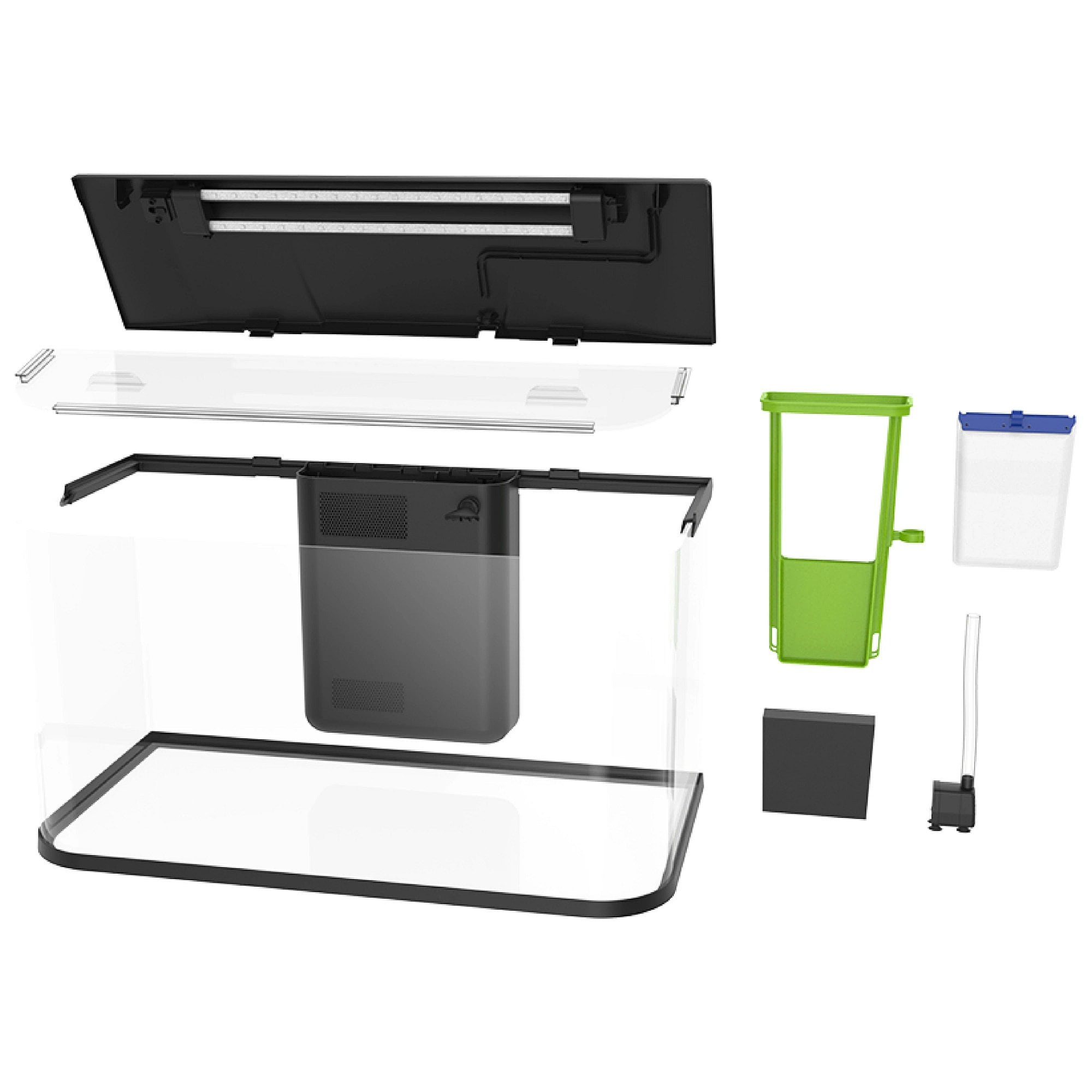 GloFish LED Light Stick & Integrated Filtration Glass Tropical Freshwater Aquarium, 20-gal