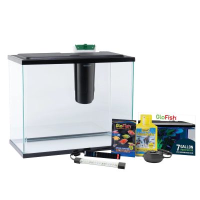 GloFish LED Lights & Filter Glass Tropical Freshwater Aquarium Kit, 6.6-gal