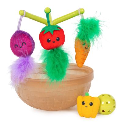 Catstages Hunt N' Wobble Veggie Bowl Interactive Cat Toy with Catnip