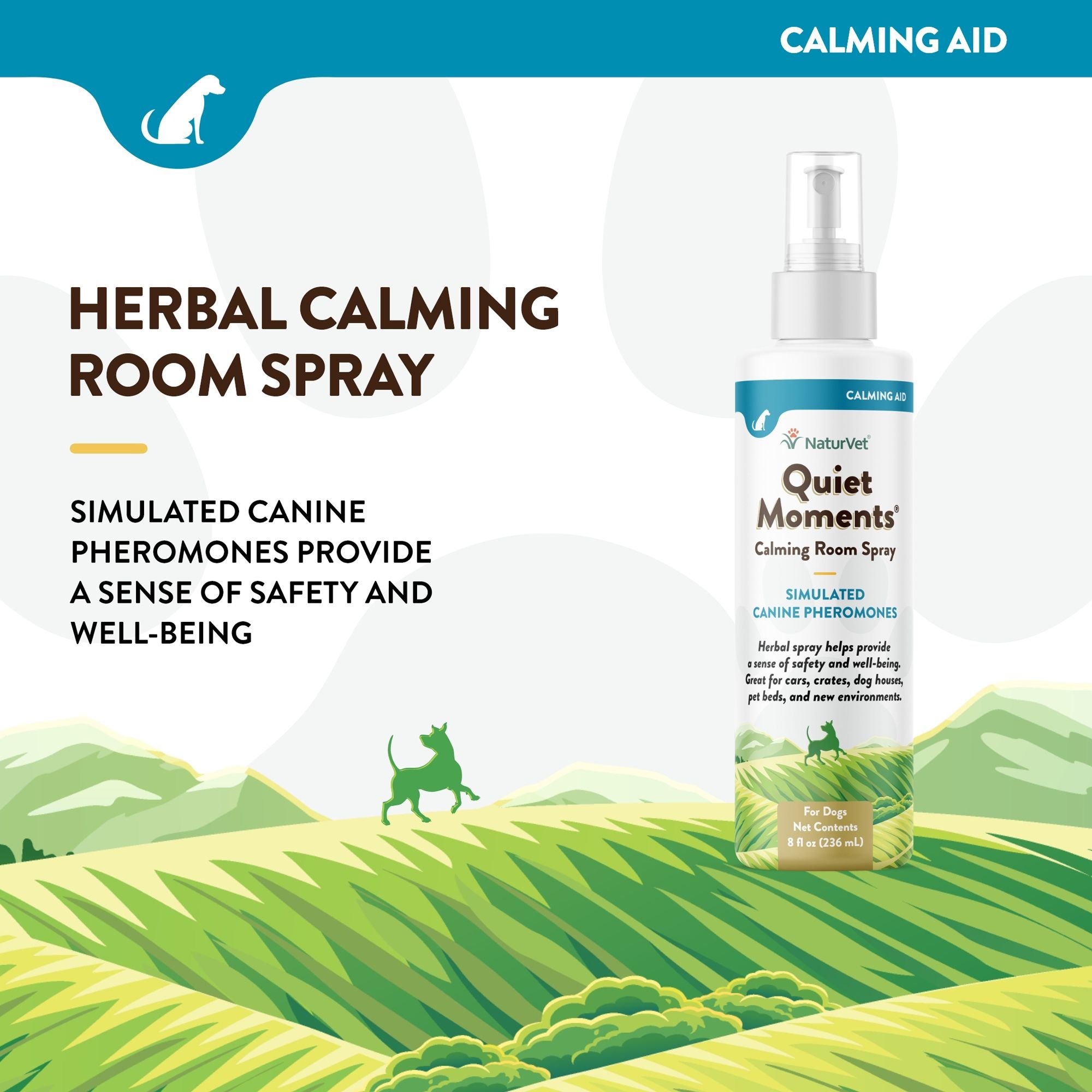 NaturVet Quiet Moments Simulated Canine Pheromones Calming Spray for Dogs, 8-oz - image 3