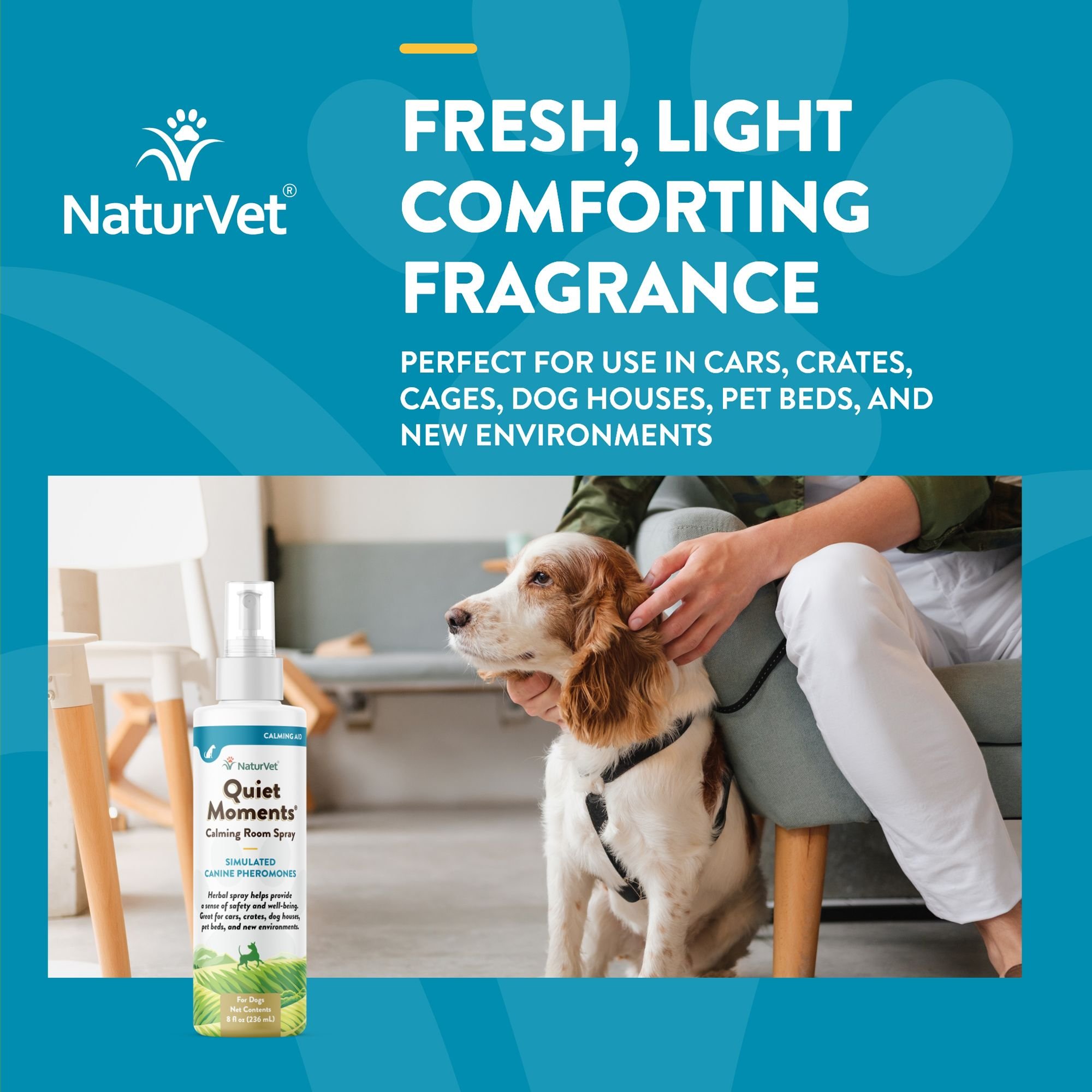 NaturVet Quiet Moments Simulated Canine Pheromones Calming Spray for Dogs, 8-oz - image 4