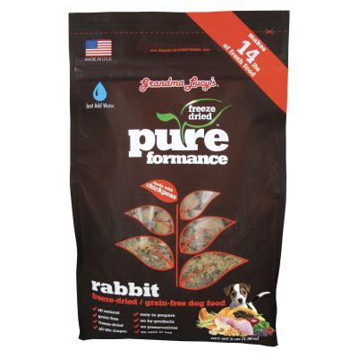 Grandma Lucy's Pureformance Rabbit Grain-Free Freeze-Dried Dog Food, 3-lb bag