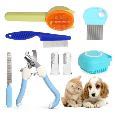 Halinfer 8-Piece Home Essentials Cat Grooming Kit