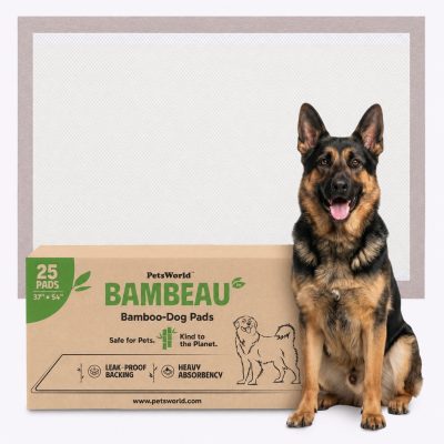 PetsWorld Eco-Friendly Bamboo Training Unscented Dog Potty Pads, Gray, XXX-Large: 37 x 54, 9-lb box, 25 count