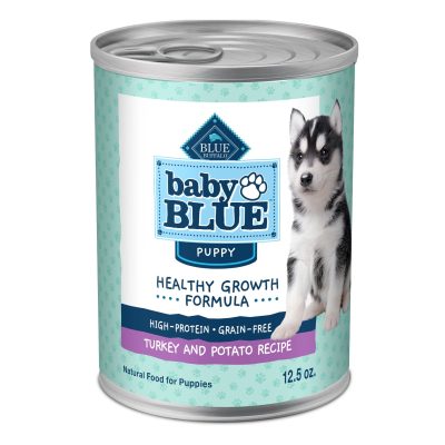 Blue Buffalo Baby Blue Healthy Growth Formula Grain-Free High Protein Turkey & Potato Recipe Puppy Wet Food, 12.5-oz cans, case of 12