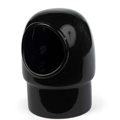 Prevue Pet Products Screw-On Mount Hooded Ceramic Bird Cage Bowl, Black/White, 24-oz