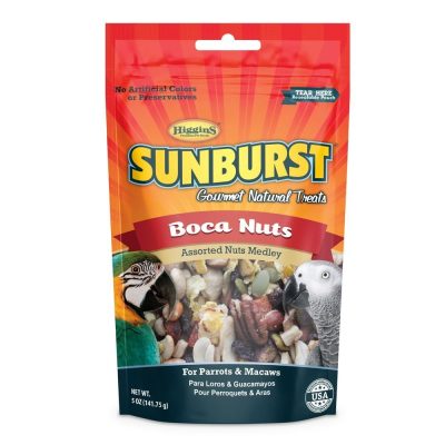 Higgins Sunburst Gourmet Treats Boca Nuts Macaw & Parrot Bird Treats, 5-oz bag
