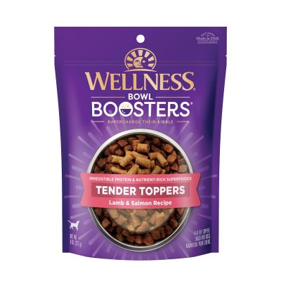 Wellness Bowl Boosters Tender Toppers Grain-Free Lamb & Salmon Dog Food Topper, 8-oz bag