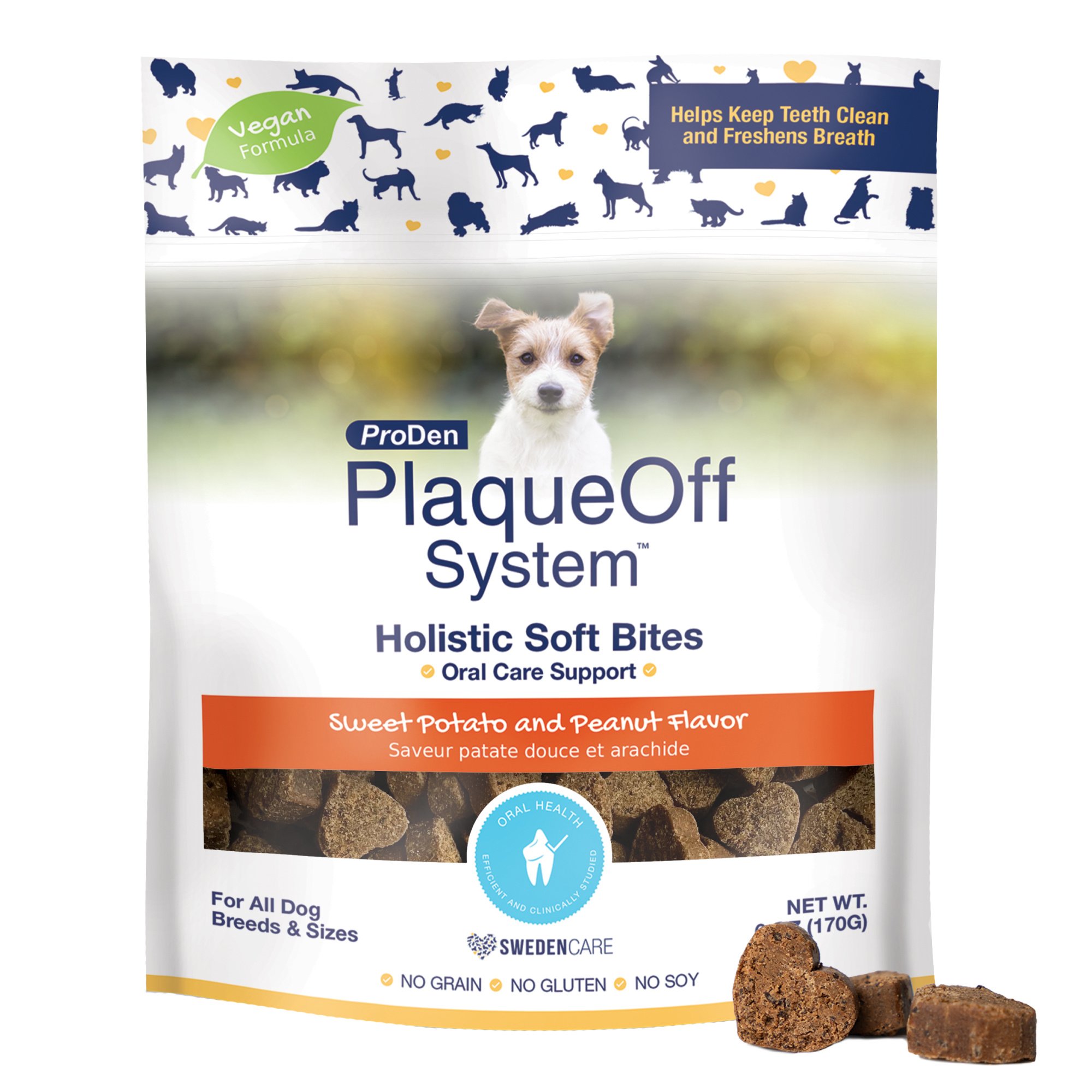 ProDen Plaqueoff System Holistic Oral Care Support Adult Dental Dog Treats, 6-oz bag, count varies
