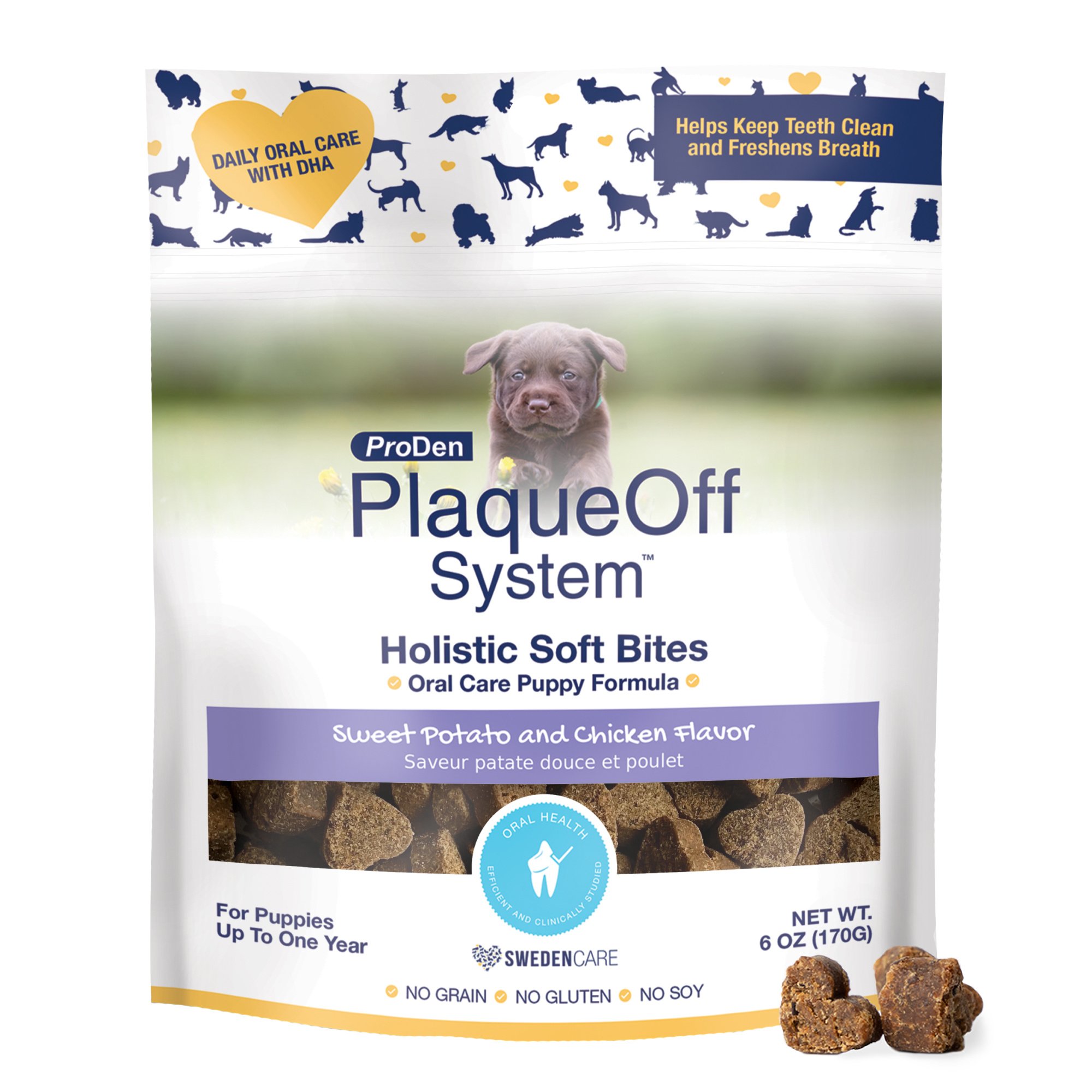 ProDen Plaqueoff System Holistic Oral Care Puppy Dental Dog Treats, 6-oz bag, count varies