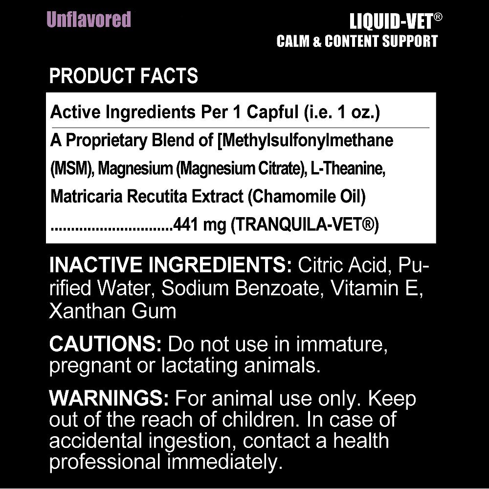 Liquid-Vet Calm & Content Support Unflavored Liquid Calming Supplement for Dogs, 8-oz bottle, 2 count