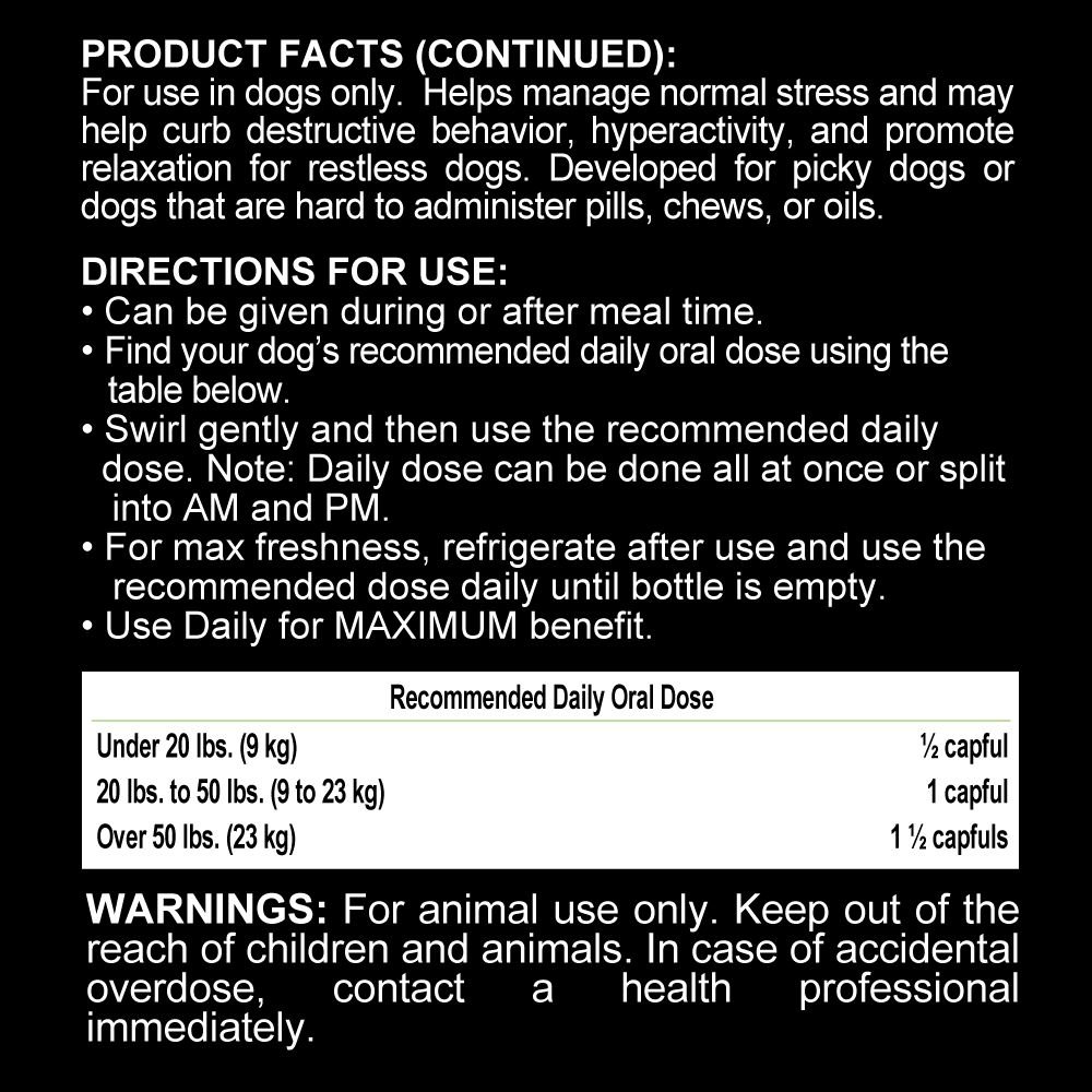Liquid-Vet Calm & Content Support Unflavored Liquid Calming Supplement for Dogs, 8-oz bottle, 2 count