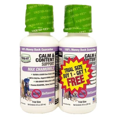 Liquid-Vet Calm & Content Support Unflavored Liquid Calming Supplement for Dogs, 8-oz bottle, 2 count