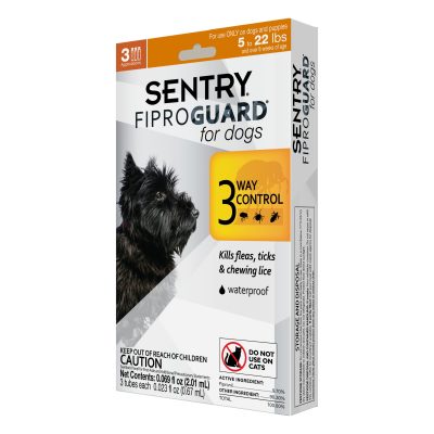 Sentry FiproGuard Flea & Tick Spot Treatment for Dogs, 5 to 22-lbs, 3 Doses (3-mos. supply)