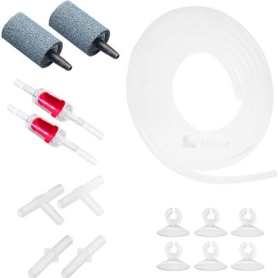 Rhinox Betta Fish Tank Bubbler Aerator, Aquarium Air Stone & Airline Tubing Set