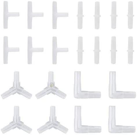 SunGrow Airline Tubing Connectors for Betta & Turtle Tank, Fish Aquarium Bubbler Air Pump Accessories, 40 count