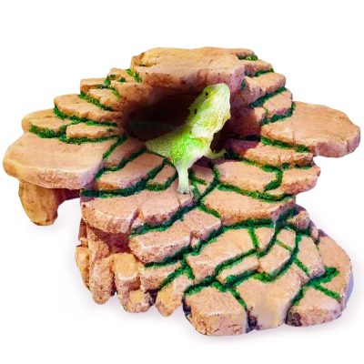 Vila Bearded Dragon & Leopard Gecko Cave & Basking Rock Shelter Reptile Hideout