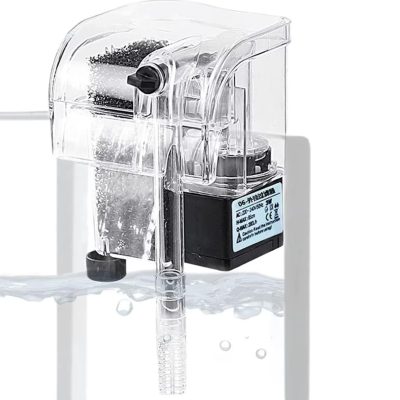 SunGrow Hang On Back Aquarium HOB Filter for Small Turtle & Betta Fish Tank Maintenance