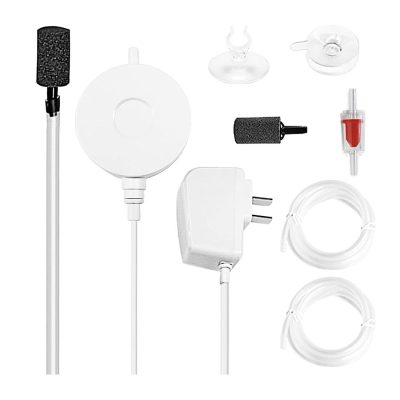 SunGrow Betta Aquarium Small Quiet Air Pump Set with Fish Tank Air Stone Bubbler Aerator