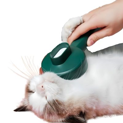 Fido Fave Self-Cleaning UV Detection Cat Slicker Brush, Green, Medium