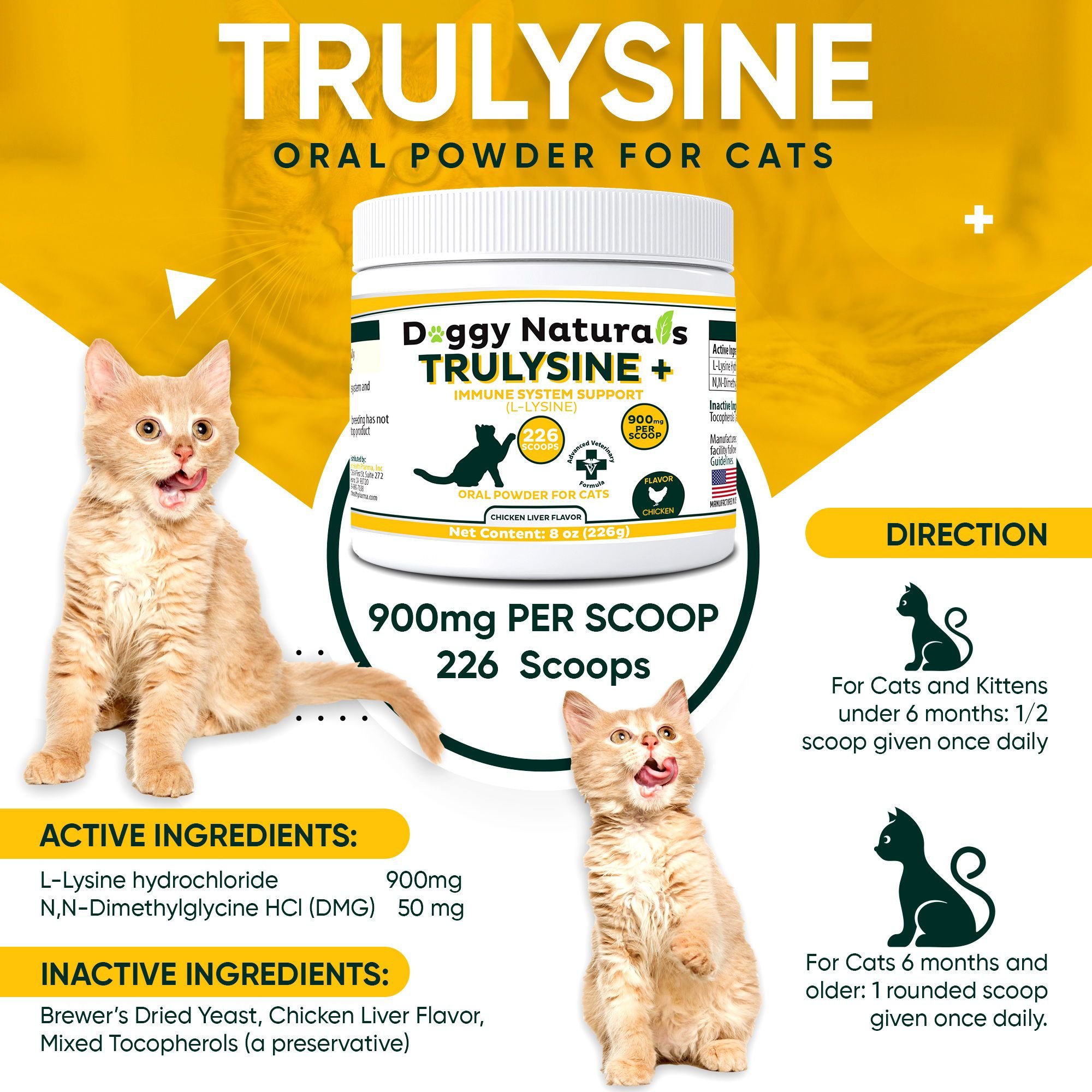 Pet Health Pharma Trulysine & Immune Support Oral Powder Cat Supplement, 8-oz bottle - image 2