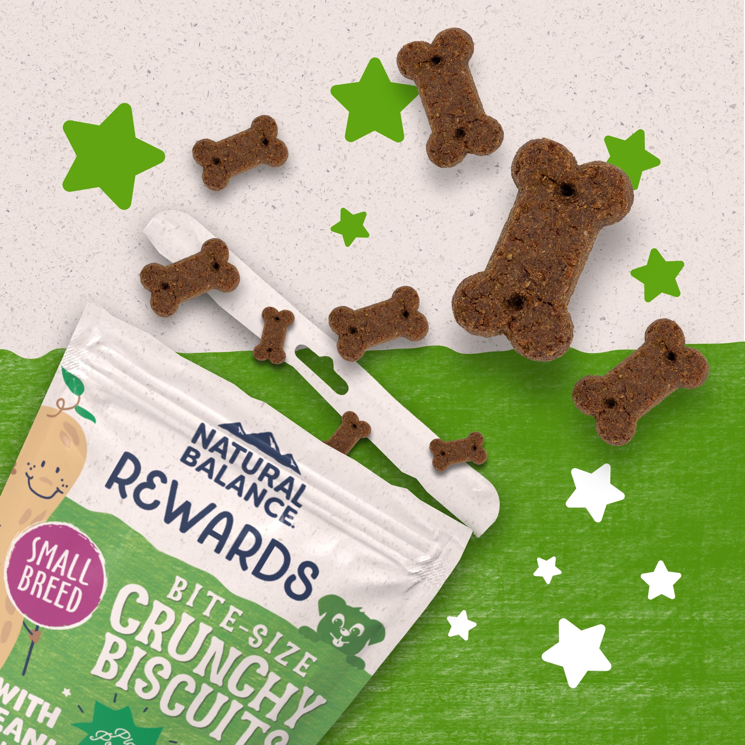 Natural Balance Rewards Small Breed Peanut Butter Flavored Crunchy Biscuit Dog Treats, 8-oz bag