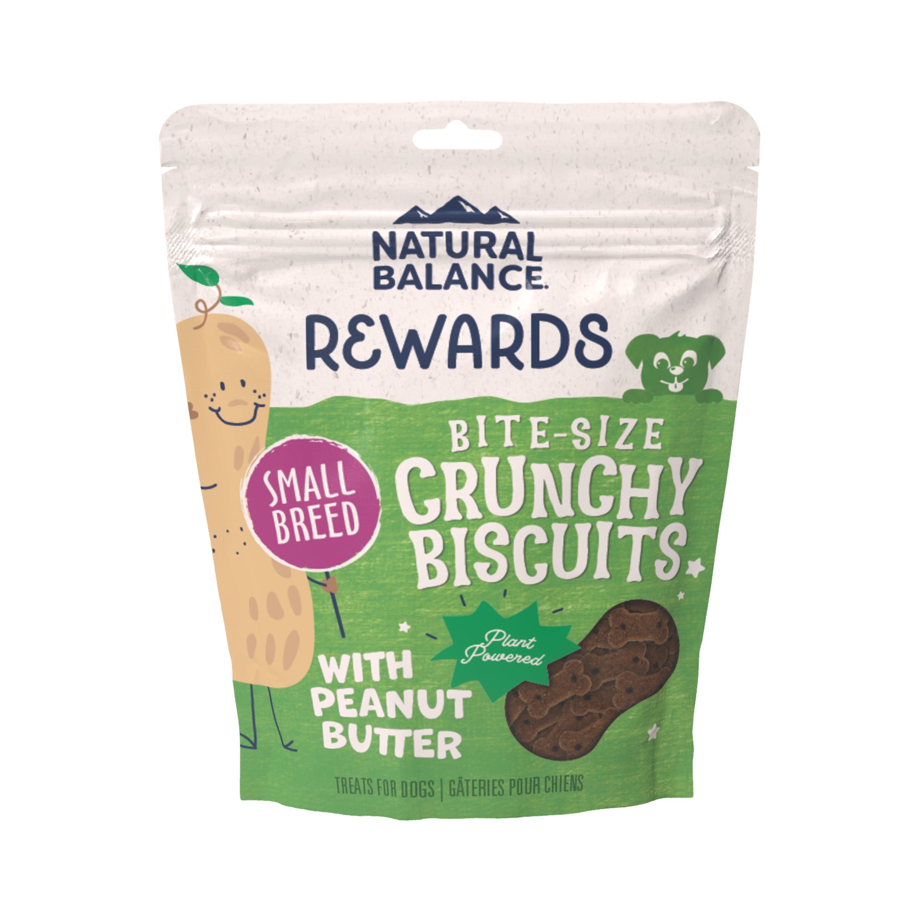 Natural Balance Rewards Small Breed Peanut Butter Flavored Crunchy Biscuit Dog Treats, 8-oz bag