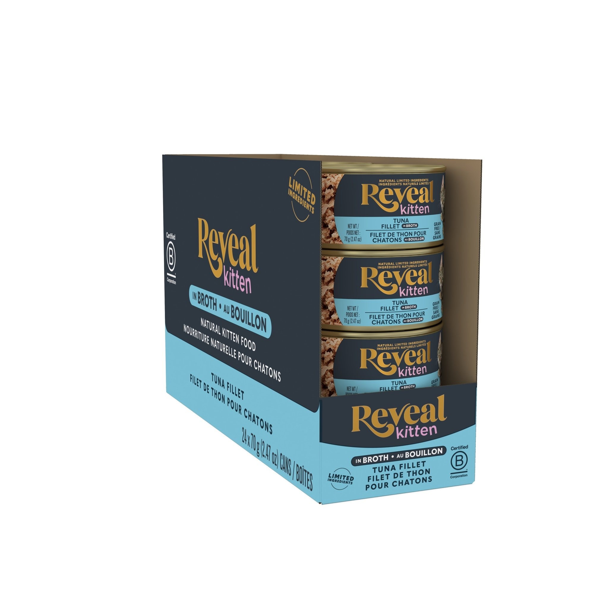 Reveal Natural Limited Ingredient Grain-Free Tuna Fillet in Broth Wet Kitten Food, 2.47-oz, case of 12