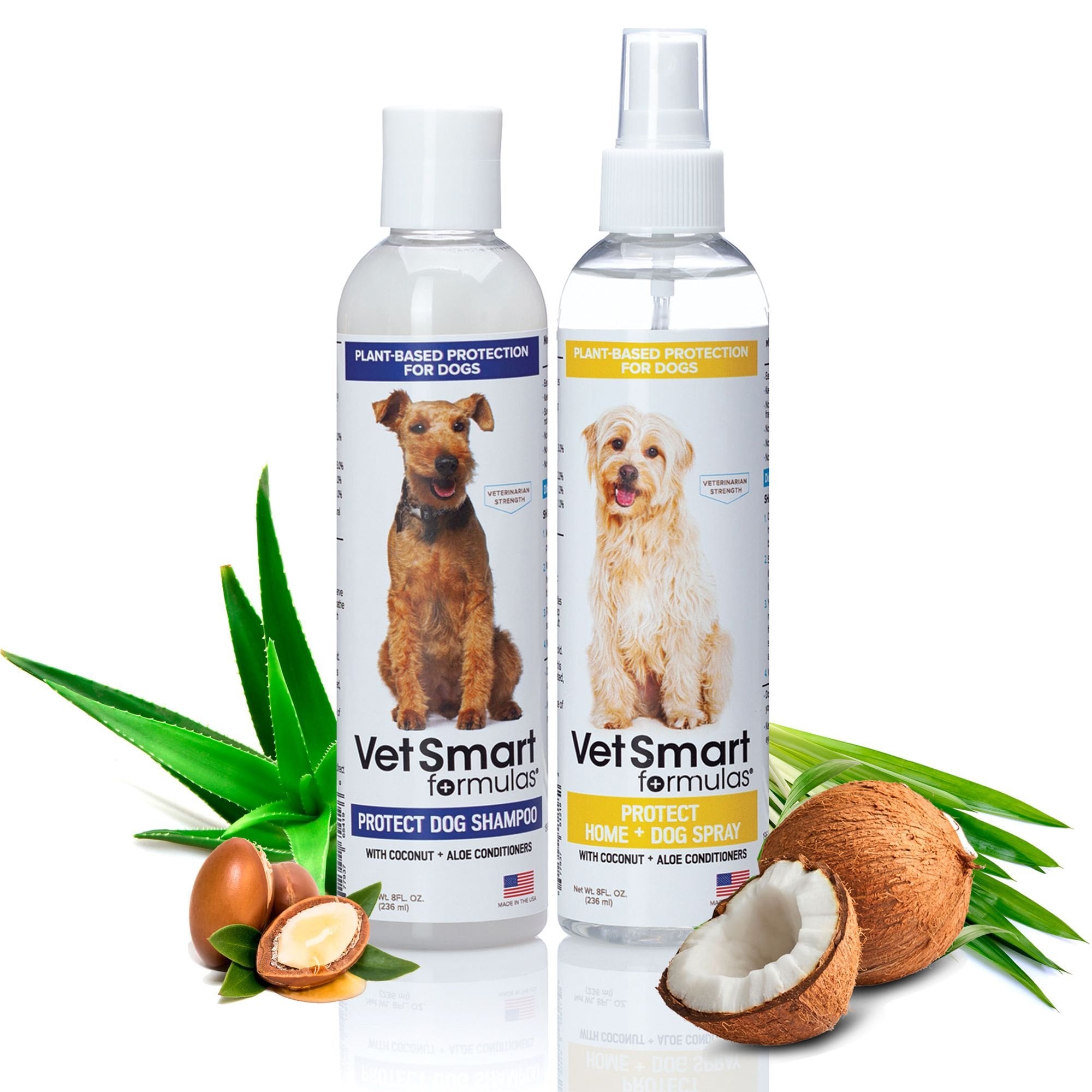VetSmart Formulas Protect Dog Shampoo & Home + Dog Spray, 8-oz bottle, 2 count